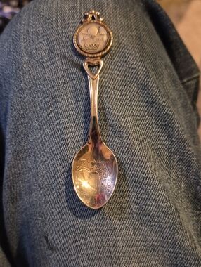 Collectible Silver-tone Souvenir Spoon with Heart Handle